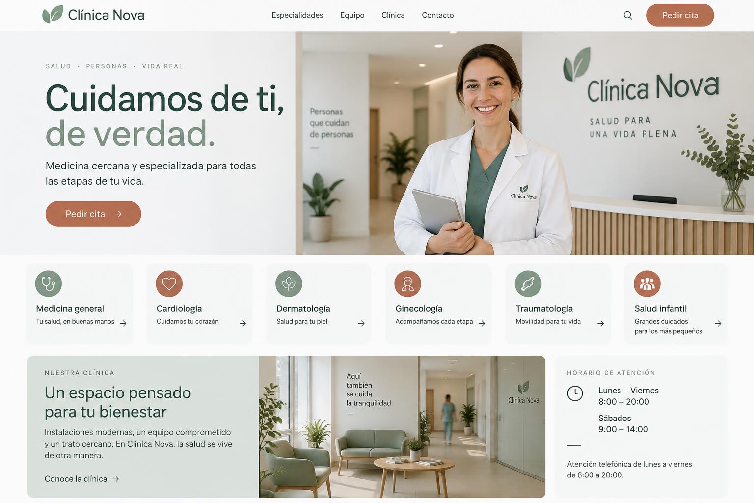 Ejemplo de página web para Clínica
